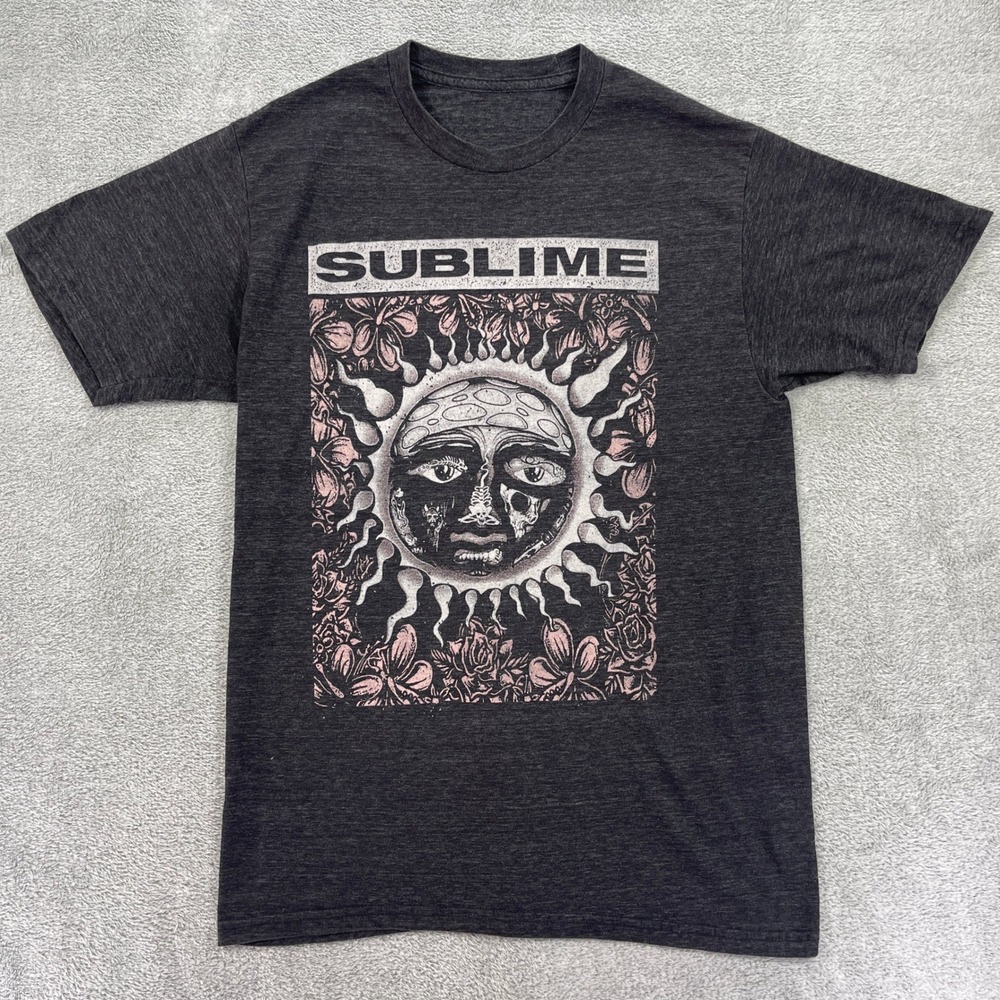 Sublime T-Shirt Men Small Charcoal Grey Sun Graphic Tee Short Sleeve Band Merch